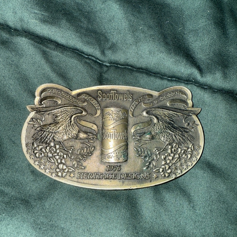 Scottowel Belt Buckle 1976 Lewis Chicago Unusual!